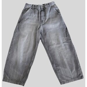 Bershka Baggy Jeans Gray Distressed Size 30 x 24 Streetwear Vintage